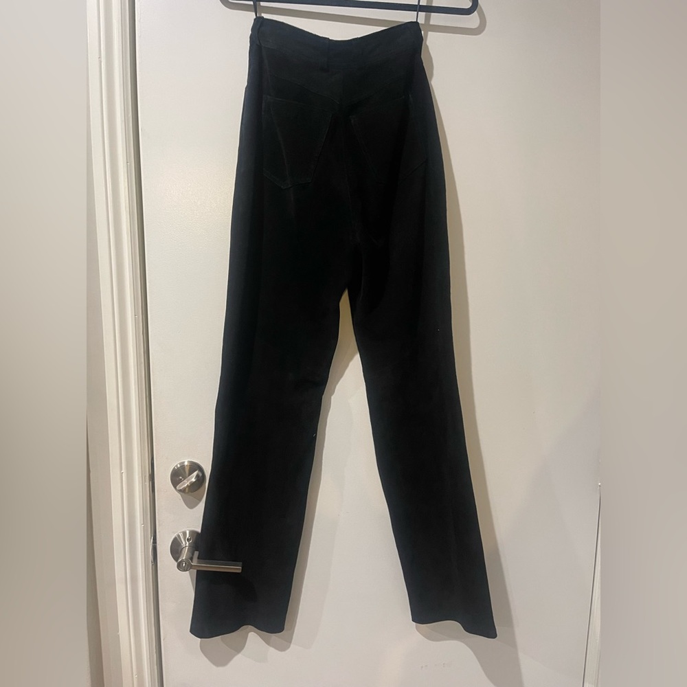 John michael black high wasted suede pants.